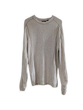 Axcess by Claiborne Men's Oatmeal Cotton Sweater, Large, Soft & Stylish